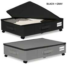 2pcs Under Bed Space-Saving Storage Organizer Box With Wheels - Waterproof Oxford Fabric, Pull-Out Design, Suitable For Clothes, Shoes, Socks - Dust-Proof Folding Box, Suitable For Toys And Books - Multicolor - View 1