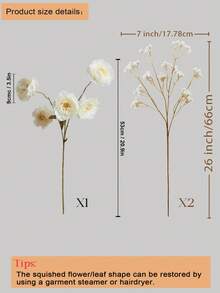 3/6pcs Artificial Silk Peony & Baby's Breath Flower Bouquet - Modern Minimalist Ins Style Fake Floral Decor, Suitable For Home Indoor Living Room Tabletop, Bedroom Vanity, Entryway Vase Centerpiece, And Balcony Decoration - Multicolor - View 13