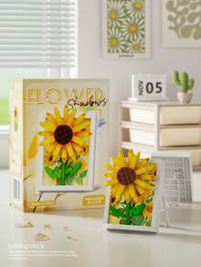 100-300-elementowe klocki do budowania ramek na zdjęcia w kształcie kwiatów (fioletowa bańka, tulipan, storczyk, słonecznik, róża, piwonia...), prezent urodzinowy DIY, klocki, puzzle i akcesoria do kolaży, żywe kolory, wykwintny design, warstwowe, żywe kolory, realistyczne kształty, odpowiednie do wystroju wnętrz/artykułów biurowych/wymiany prezentów (Boże Narodzenie, Dzień Matki, Walentynki), ekspozycji sklepowej/kolekcji dzieł sztuki - Wielokolorowe - Zobacz 8