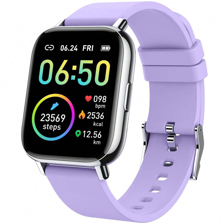 Smart Watch, Fitness Tracker Watch For Men Women, 1.69'' Touch Smartwatch Fitness Watch With Heart Rate Monitor/Pedometer/Sleep Monitor, 25 Sports Waterproof Activity Tracker For Android Molocy Visit The Uaue Store - 紫色 - 查看 1