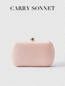 女士亚克力手拿包，珍珠光泽硬壳晚宴包，配可拆卸肩带，适合派对、婚礼、舞会等场合，可作为礼物送给她。 - 粉色 - 查看 3