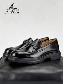 Salkin 新款时尚男士一脚蹬乐福鞋，优雅绅士社交鞋，配有搭扣，纯色透气鞋面，防滑耐磨鞋底，适合日常休闲、商务正装、毕业典礼、校园风、办公室派对、婚礼新郎鞋、节日礼物等场合，春夏秋季均有销售。尺码偏大，建议选购小一码。 - 黑色 - 查看 8