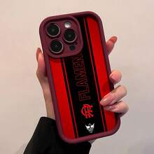 Logotipo y colores del Flamengo sobre fondo rojo y negro. Esta elegante funda es compatible con Samsung, Apple, OPPO, , etc. Fabricada en TPU flexible, resistente a golpes y arañazos, ofrece una excelente protección contra caídas y un agarre cómodo. Es un regalo ideal para familiares, amigos y seres queridos, y una opción perfecta para festivales. Fundas para iPhone, San Valentín, , fundas para hombre, celulares y accesorios, funda roja para teléfono. - Burdeos - Ver 3