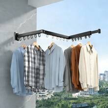 Tendedero Plegable Para Ropa, Tendedero Retractil Pared, Tendedero Plegable Extensible 120, 18 Ganchos Ajustables 360 ° , Estante RetráCtil Para Ahorro De Espacio, Para LavanderíA, BalcóN - 1 - Ver 11