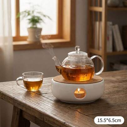 1pc Ceramic Tea Warmer Heater For Home Restaurant Hotel Use With Heating And Insulation Function