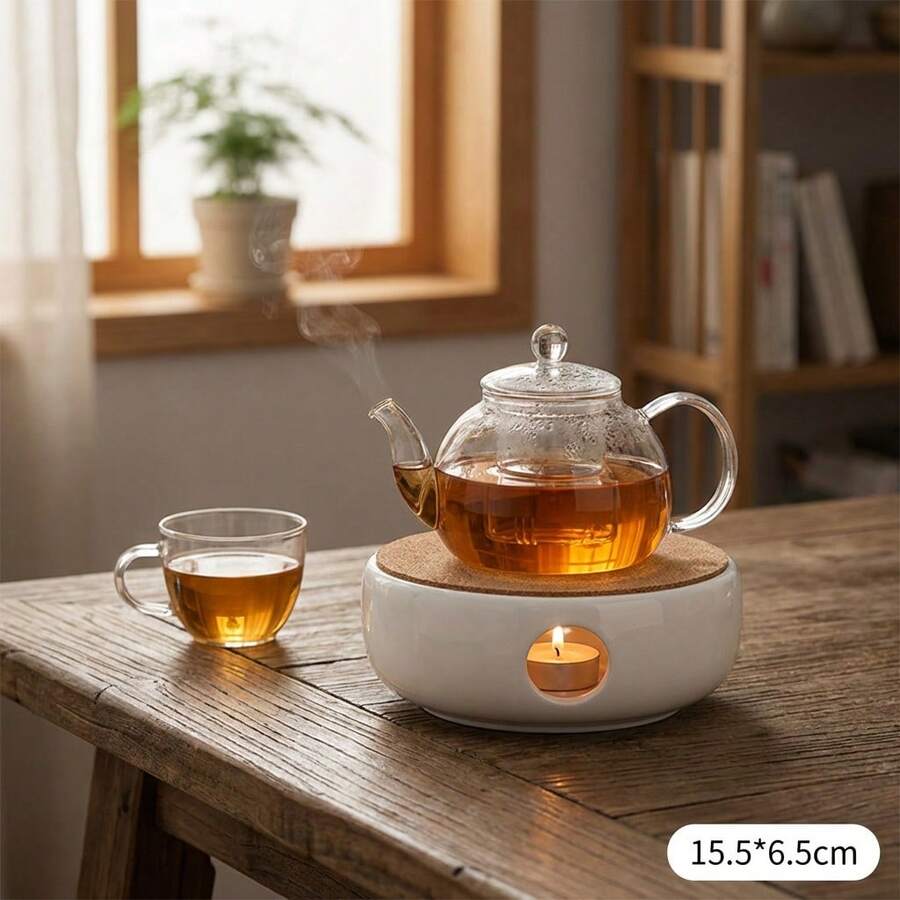 1pc Ceramic Tea Warmer Heater For Home Restaurant Hotel Use With Heating And Insulation Function - Multicolor - View 1