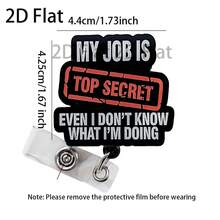 1pc Retractable Badge Holder With Cute Cartoon Design, Suitable For Teachers, Nurses, Hospital ID Cards, Office Lanyards - A - View 2