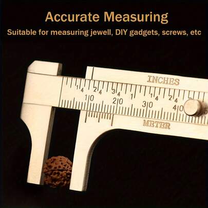 Ultra Precision Measuring Vernier Caliper, 100mm Dual Scale Measuring Tool, Durable Brass Material, Metric/Imperial MM Inch, Durable Metal For Jewelry Making And Precision Measurement, No Need For Power Supply, Jewelry Making Tools And Accessories