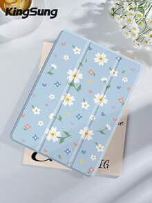 Kingsung Floral Pattern Tablet Protective Case, Compatible With 9.7/10.2/10.5/10.9/12.9/Pro 11, 10th Gen, Galaxy Tab S6 Lite 10.4", Kindle Paperwhite 12th Gen 2024, Kindle (11th Gen) 2022, Kobo Clara Colour, Soft Shock-Proof, Smart Stand/Auto Wake/Sleep - Multicolor - View 2