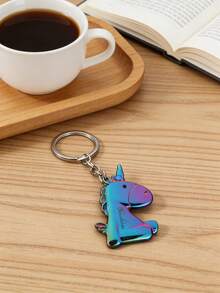 1pc Custom Personalized Unicorn Keychain, Can Be Engraved With Any Text, A Meaningful Gift For Your Boyfriend Or Girlfriend, Fashionable Style - متعدد الألوان - مشاهدة 9