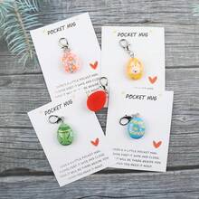 5件套可爱复活节彩蛋树脂节日钥匙扣套装，复活节礼物，多款彩蛋套装，附赠感谢卡，独特的感谢礼物，纪念礼物，友谊礼物。送给复活节爱好者和挚友的礼物，充满正能量的礼物，复活节幸运小礼物。 - 彩色 - 查看 7