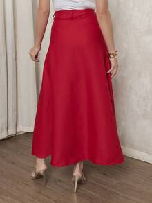 Women's Tailored Long Skirt, Evangelical Fashion - 紅色 - 查看 2