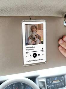 1pc Personalized Car Sun Visor Photo Frame Clip, Customized Photo Car Decor, Couple Gift, Cute Pet, Wallet Photo Frame - Sunshade Photo Frame Clip - View 4