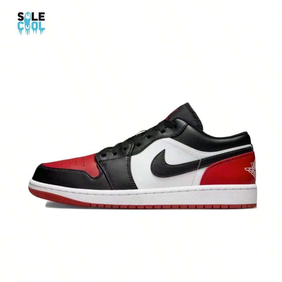 Nike Air Jordan 1 AJ1 Low Bred Toe Black Red White Men's Shoes 553558-161 - Nhiều màu - Xem 1