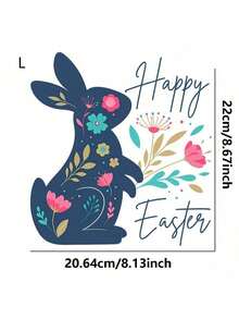 1pc/2pcs/3pcs Easter Bunny & Flower Heat Transfer Vinyl Stickers, Easy To Iron, Washable, For DIY T-Shirt, Jeans, Backpack And Pillow Thermal Transfer Stickers - L - View 2