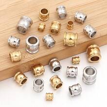 10/20颗/包 不锈钢鼓形大孔珠，时尚手链项链耳环制作隔珠，4/6/8毫米防锈低过敏桶形珠，DIY首饰制作散珠 - 鼓珠 - 查看 5