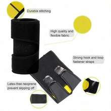 Cycling And Running Sports Compression Shaping Leggings, Running Sweat-Wicking Protective Gear, Thigh Sleeves, Pressure Leggings In Black And Yellow - Black - View 4