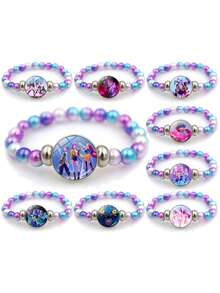 9pcs Cartoon Anime Character Decor Jewelry Accessories, Creative Party Costume Props, Bracelets, Toys, Suitable For Christmas, Valentine's Day, Easter Holiday Gifts - Multicolor - View 1