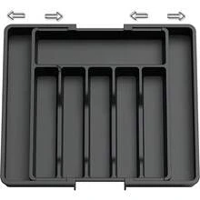 1pc Multifunctional Expandable Drawer Organizer With Adjustable Trays, Used For Organizing Silverware, Cutlery, And Knives With Drawer Dividers, For Kitchen Storage, Kitchen Utensil Accessories, And Can Be Used As Holiday Gifts - màu đen - Xem 9