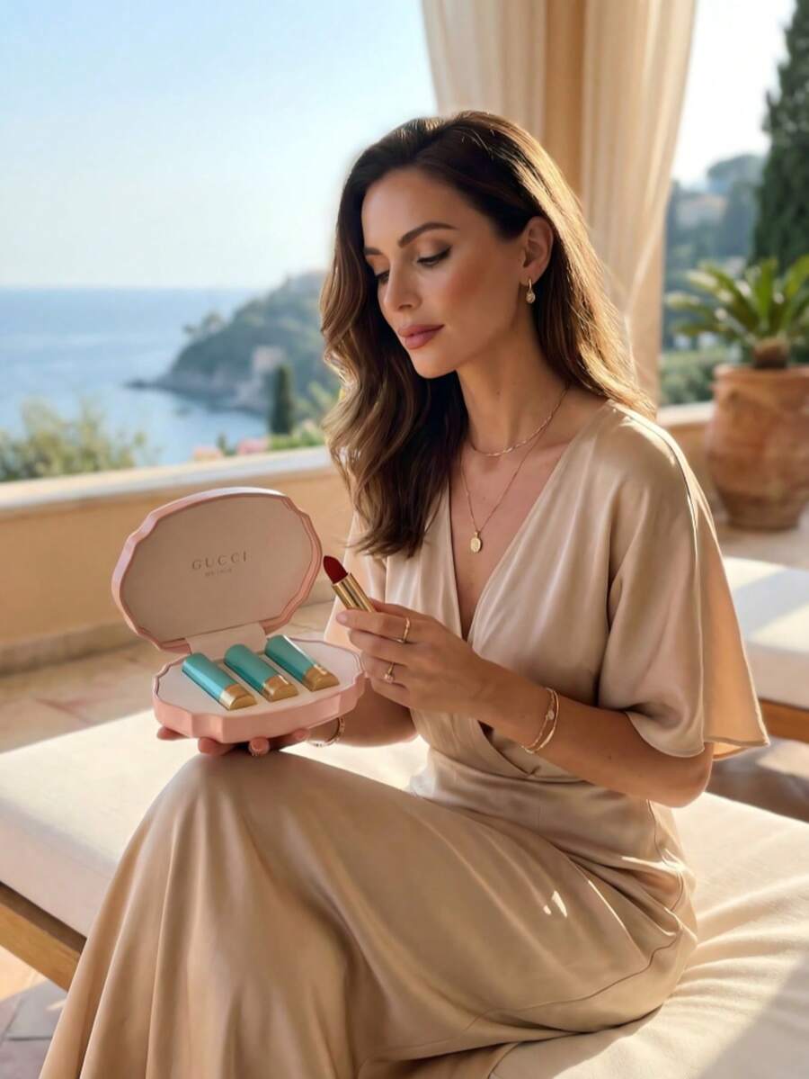 Gucci صندوق مجوهرات بطراز قديم ذو سعة متوسطة بلون وردي - صندوق تخزين للمجوهرات والمستحضرات التجميلية، صندوق منظم للمجوهرات بتصميم قديم مناسب للاستخدام اليومي وديكور طاولة الزينة، هدية أنيقة للنساء، مثالي لهدايا أعياد الميلاد والمناسبات - وردي - مشاهدة 1