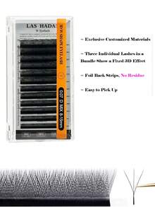 LAS HADAS 绽放浓密睫毛嫁接 C D 卷度 0.07 8-15mm 混合装 易扇睫毛嫁接 2D-6D 自扇形哑光黑 W 形睫毛嫁接（0.07-C D，8-15mm 混合装，12 排） - 黑色 - 查看 15