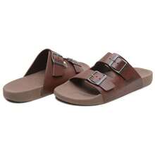 Birken-Style Genuine Leather Sandal With Anatomical Buckle BKFV - 棕色 - 查看 3