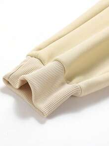 男士修身卡其色工装慢跑裤，舒适贴合，适合日常穿着、工作、旅行、跑步、休闲、办公室、健身房和户外活动。 - 杏色 - 查看 7