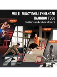Plyometric Jump Box, 18 Inch Plyo Box, Steel Plyometric Platform And Jumping Agility Box, Anti-Slip Fitness Exercise Step Up Box For Home Gym Training, Conditioning Strength Training, Red - Red - View 5
