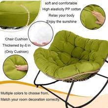 Chair Cushion,Thicken Patio Wicker Egg Chair Cushion, Comfy Patio Rocking Egg Chairs Cushions Replacement For Porch,Backyard Balcony (Only Cushion) - Dark Grey - View 5