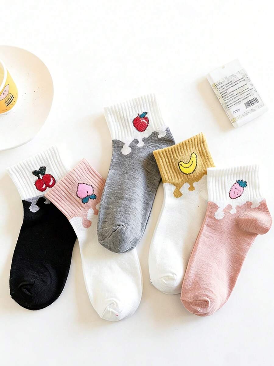 5双四季皆宜的时尚袜子 - 白色 - 查看 1