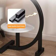 Side Table C Shaped For Sofa Coffee End Tables For Living Room Bedside Tables - Walnut - View 7