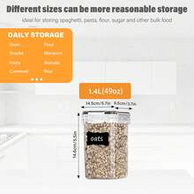KITCHEN Airtight Food Storage Containers For Pantry With White Lids – 4 Packs - Clear Air Tight Kitchen Containers Pantry Organization And Storage - Plastic - Keeps Food Fresh & Dry - Clear - View 8