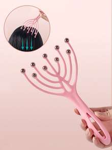 1pc 9-Claw Head Massager, Manual Scalp Massage Claw, 5-Claw Relaxation, Stress Relief, Scratching, Head Itching, Multi-Function Tool - Multicolor - View 2