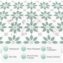 MORCART 20cm X 20cm Peel And Stick Floor Tiles, 20 Pieces Of Self-Adhesive DIY Vinyl Flooring, Suitable For Removable Waterproof Tile Stickers (Light Blue) In Bedrooms, Living Rooms, Bathrooms, Kitchens, And Stairs - 淺藍色 - 查看 4