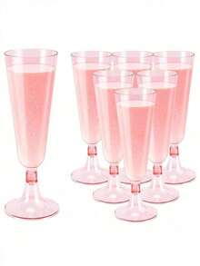 5.5oz Reusable Plastic Champagne Flutes, Elegant And Fashionable, Suitable For Weddings, Parties, Birthday Gatherings (Champagne Glasses, Wine Glasses, Plastic Cups, Cocktail Glasses, Birthday Cups) - Multicolor - View 4