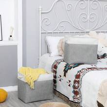 Large Storage Bins For Clothes Fabric Deep Baskets For Organizing Set Of 2 Grey Fabric Pantry Storage Bins For Hallway Living Room Blankets 17x12x15 In Extra Large Shel F Tote Baskets - 白色和灰色 - 查看 5