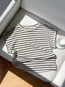 2026 SUMMER TopComfortcana Women's Casual Coffee Brown Round Neck Short Sleeve T-Shirt, SummerLoose And Comfortableshirt - 卡其色 - 查看 7