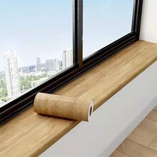 1pc 20cm X 5m Window Sill Wood Grain Contact Paper, UV Protection Edge Trim, Wrap-Around Protective Pad, Ugly Cover, Window Frame Edge Sticker - Damaged Door Repair Tape - Multicolor - View 13