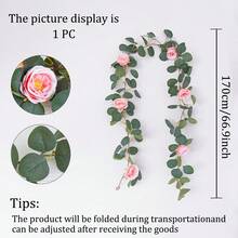 1 cây dây leo giả hoa hồng Happy Rose nhiều màu sắc, dài 1,7 mét, 36 nhánh, kiểu dáng cổ điển, thích hợp để trang trí cổng cưới, tường nền tiệc, treo trong nhà và ngoài trời, quà tặng trang trí lễ Phục sinh, ngày Valentine, sinh nhật. - Nhiều màu - Xem 14