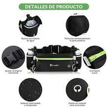 Cangurera Deportiva LonEasy Cangureras para Correr con 2 Botellas de Agua Riñonera impermeable reflectante con Cinturón Regulable Ideal para Caminar Ciclismo Correr Deportes al Aire Libre - como en la foto - Ver 2