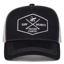 1pc Men's SURF MONKEY TBASQUE COUNTRY Monkey Letter Embroidery Trucker Hat, Casual Baseball Cap, Street Fashion, Suitable For Spring, Autumn, Travel, Beach Vacation - Multicolor - View 9
