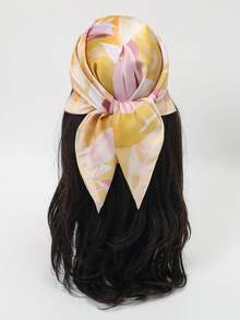 1pc Women's Lightweight Feather Print Bandana Scarf, Fresh And Flowy - Multicolor - View 10