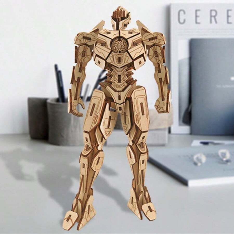 300+Pcs Wooden Solid Puzzle Toys, Seasonal Hot-Selling Wooden Puzzle Toys Airplane Dinosaur Robot, Cool Robot Model 3D Stereoscopic Puzzle Customized DIY, Handmade Educational Toys