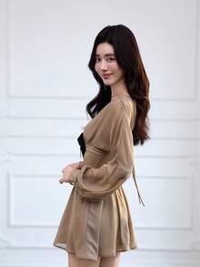 Women Maxi Dresses - Dark Brown - View 7