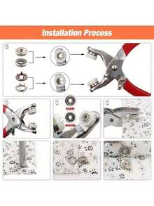 400/800pcs Metal Snap Buttons, 100/200sets Five-Claw Snap Pliers Tool (With Tool Box), Suitable For Clothing, Leather Handcraft Sewing Snap Pliers Tool - Silver - View 2