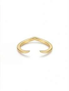 1 Stück eleganter V-förmiger funkelnder Zirkonia-Ring, 925er Sterling-Silber, Geschenk für modebewusste Frauen, geeignet für Bälle, Zusammenkünfte und Partys - Gebogener Öffnungsring - Übersicht 20