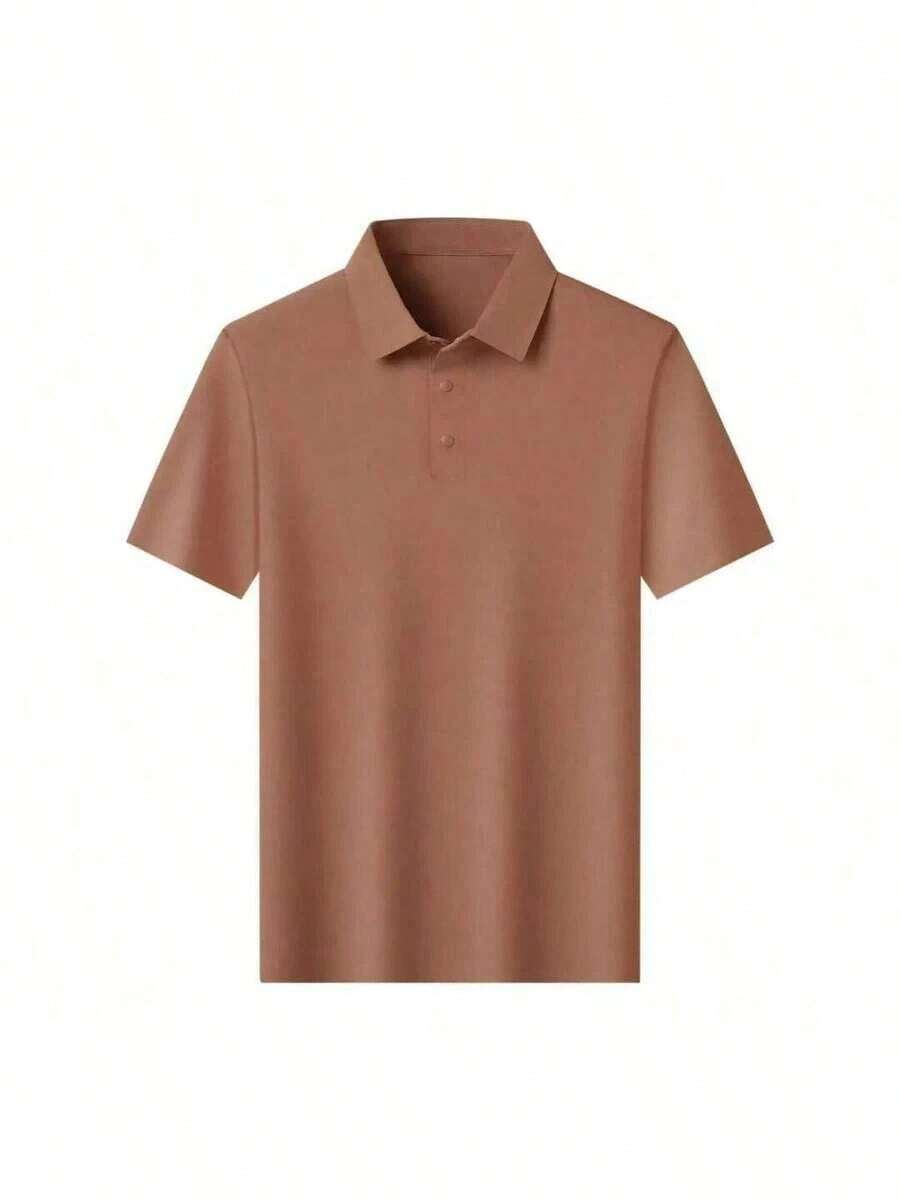 Men's Polo Shirt In Comfortable Cool Silk - màu nâu - Xem 1