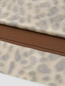 Leopard Print Mesh Skirt - Mocha Brown - View 7