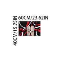 1 件装现代几何图案地毯，黑红时尚家居装饰地毯，抽象艺术图案地垫，客厅卧室地毯，玄关门垫 - 彩色 - 查看 15