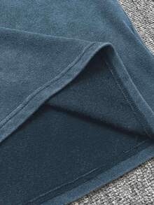 Men's Dark Color Casual Vintage Washed Round Neck Tank Top - Blue - View 3